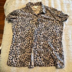 Vintage Anna & Frank Leopard Print women’s silk Shirt size m‎ (32)